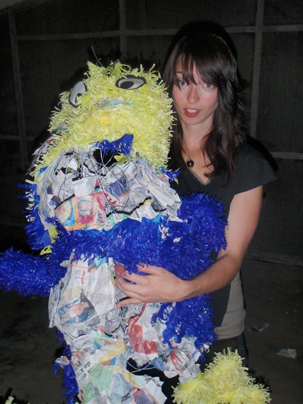 A massacred kiwi pinata