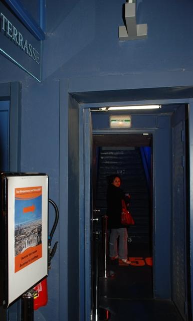 me going into the entry to the rooftop of France's highest point...