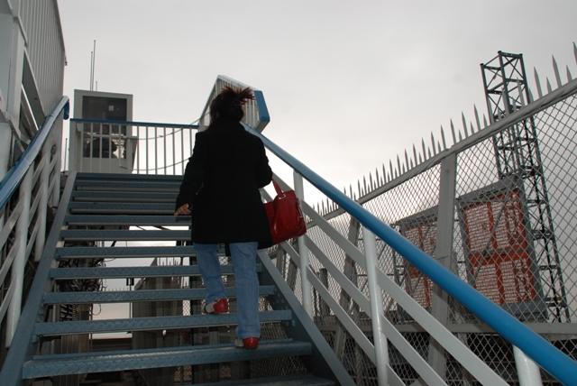 Last few steps to the rooftop of Mont Parnasse Tower